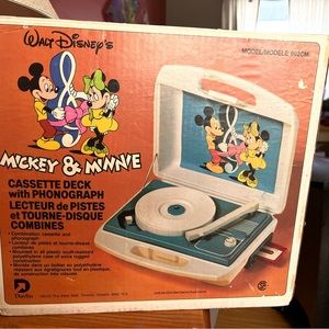 Vintage Mickey & Minnie Mouse Record player